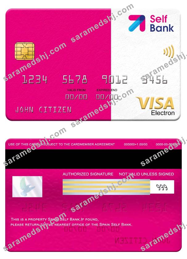 Spain Self Bank visa electron card